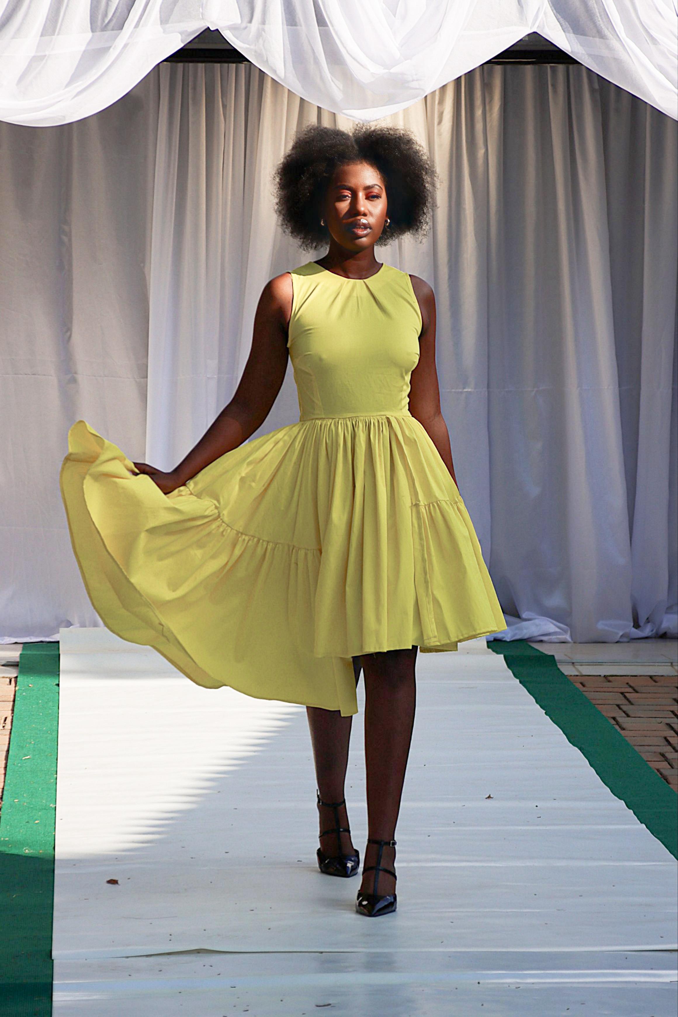 Yellow 2 layer dress