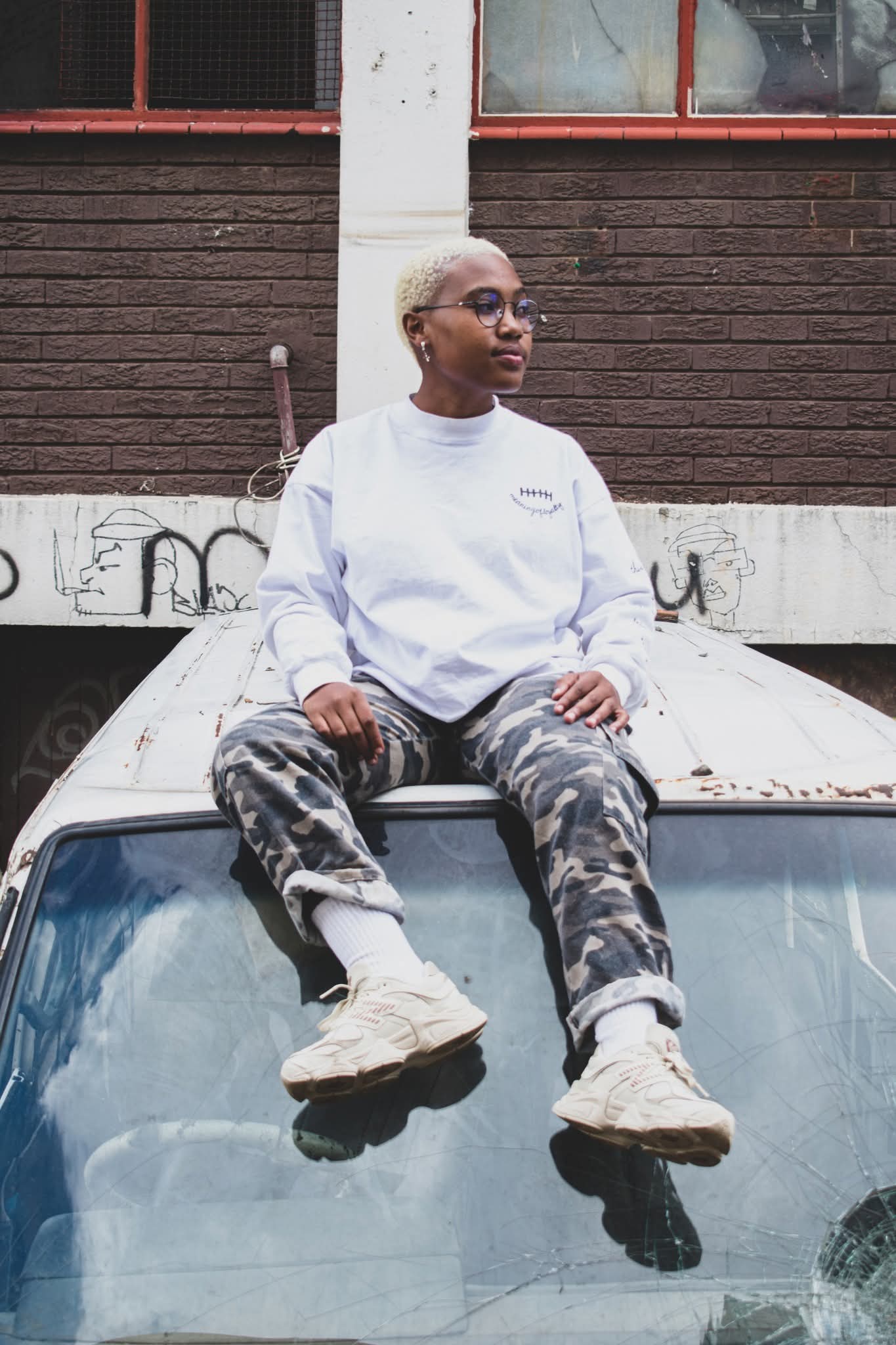 Smyle w/ Loyalty white long sleeve tee