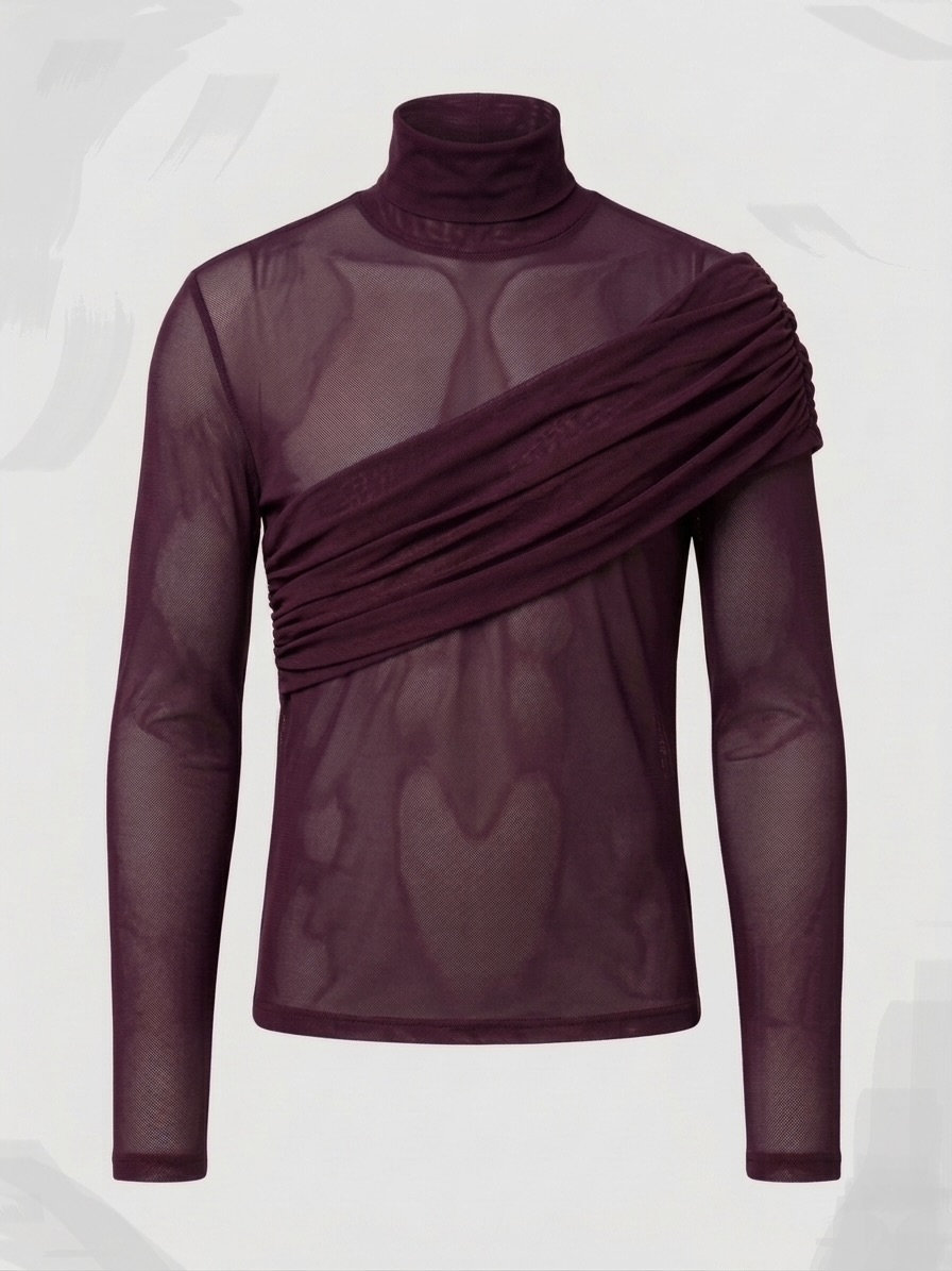 Aubergine Mesh Top