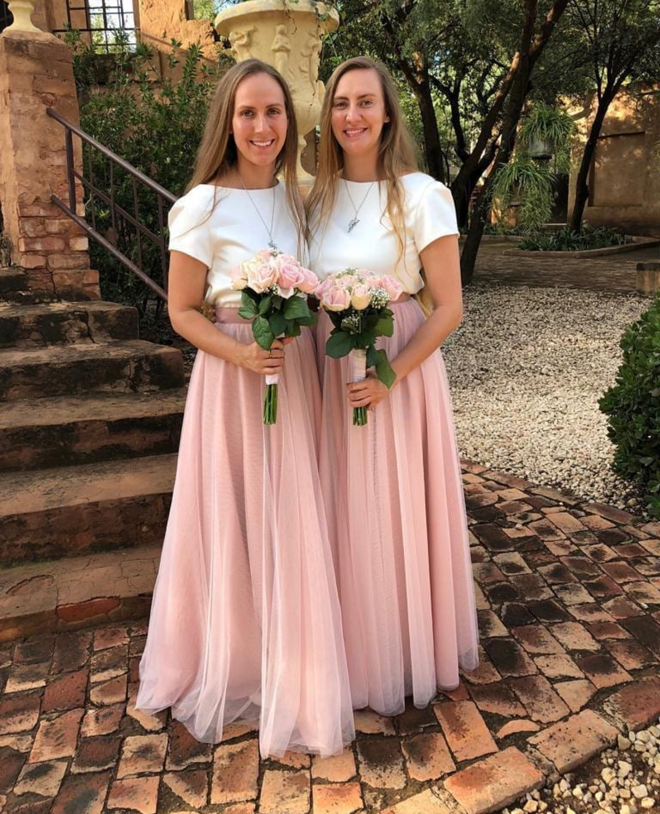 Satin top and tulle skirt