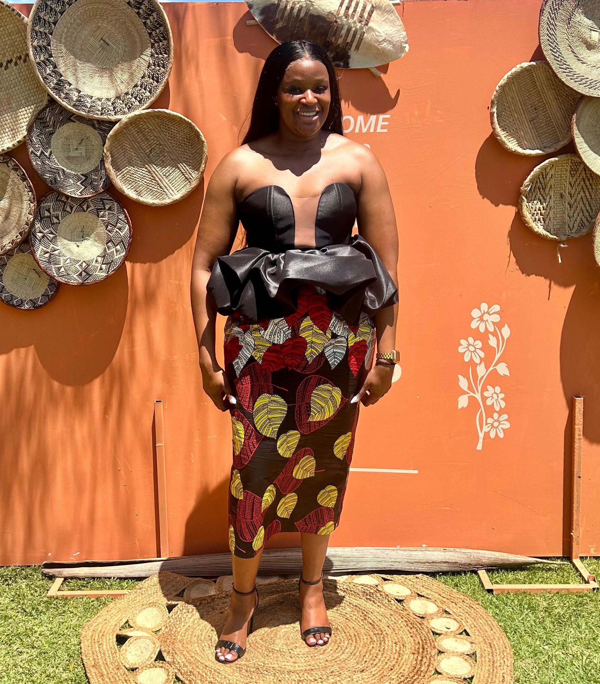 Corset raffled top and ankara skirt