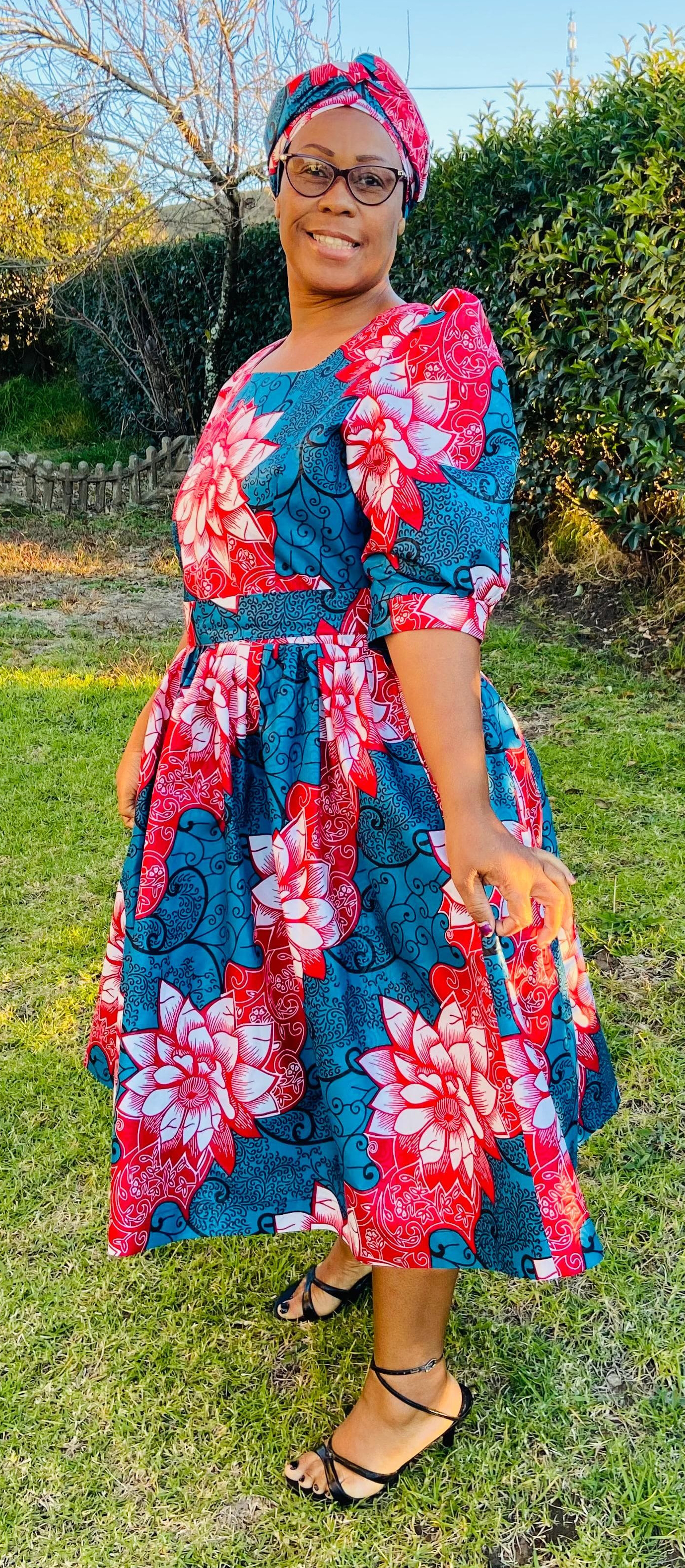 Stylish wax print dress B & P-2