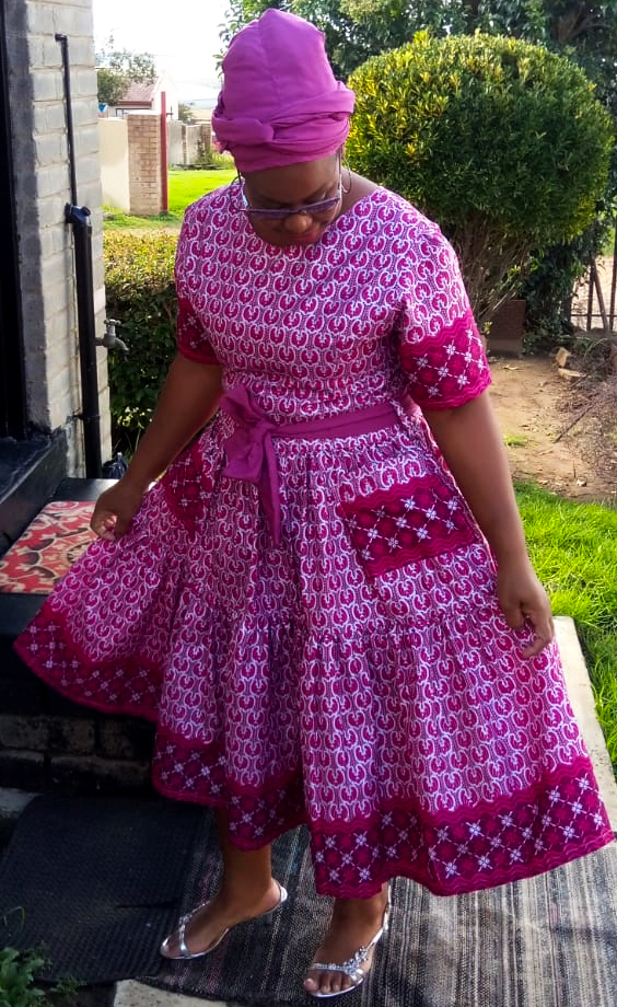 Stylish wax print dress P-3